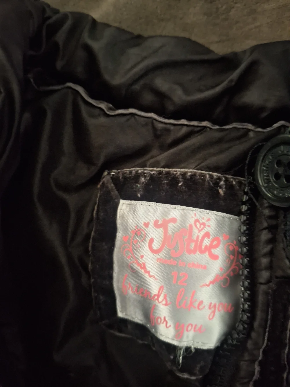Justice Black Quilted Puffer Jacket for Kids